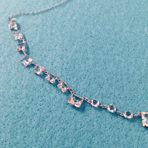 Vintage Diamond Short Sterling Silver Necklace 16” - Picture 8 of 8